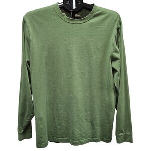 L.L. Bean Olive Green Long Sleeve Crewneck Tee - Men's Size Small - Gorpcore